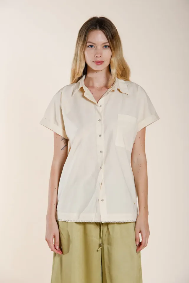 Mason's Livia camicia donna latte manica corta