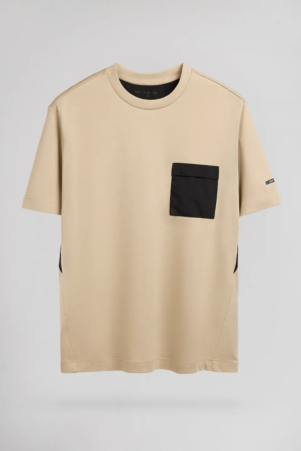 Teddy Smith T-Fergus MC T-Shirt Beige Poche Nylon