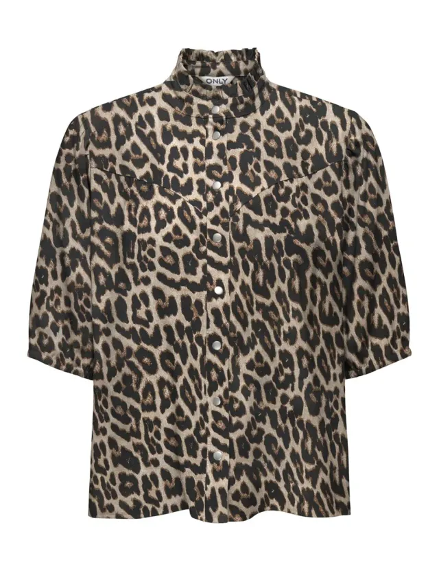 ONLY Onlaris Life 2/4 Camicia con Volant Peyote XS