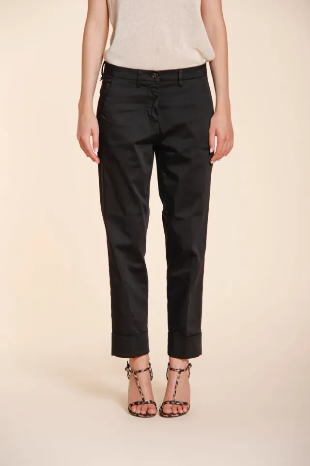 Mason's New York Carrot chino donna nero raso stretch