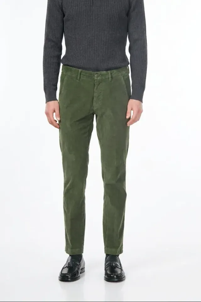 Mason's Torino pantalone chino uomo verde bosco slim