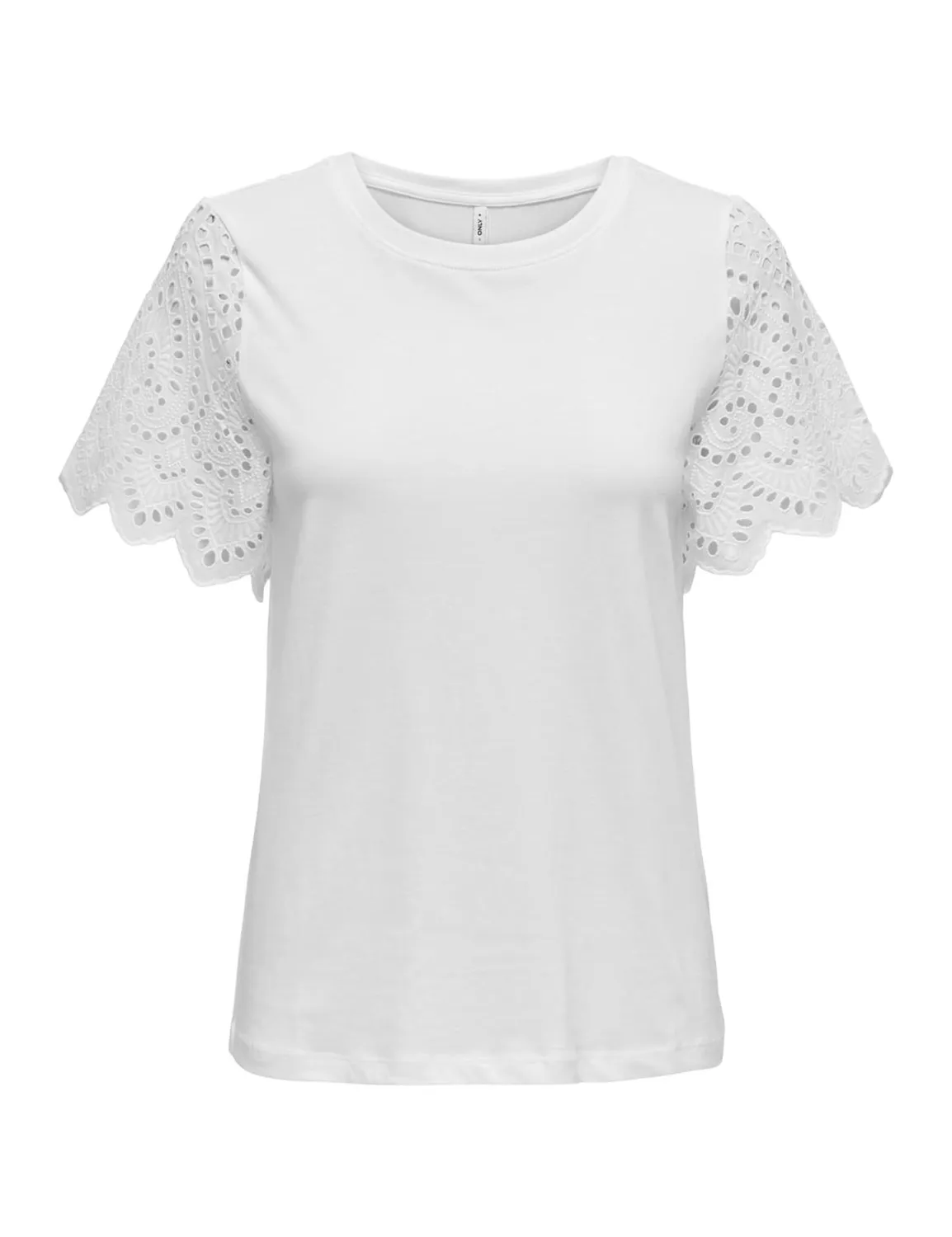 ONLY Onlebba Life Top in Pizzo Nero manica corta
