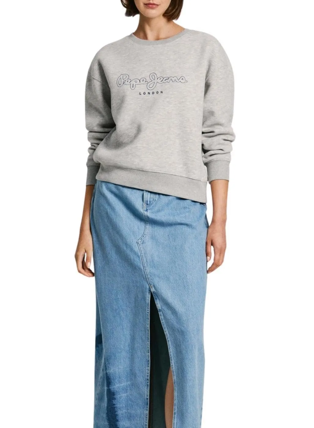 Pepe Jeans Frida Felpa Donna Nera Girocollo Cotone