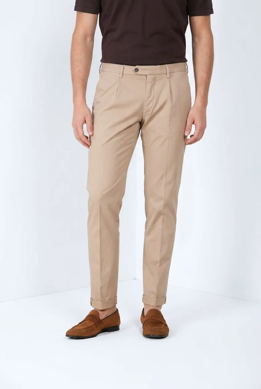 Mason's Torino 1 Pinces Flex chino uomo beige medio slim