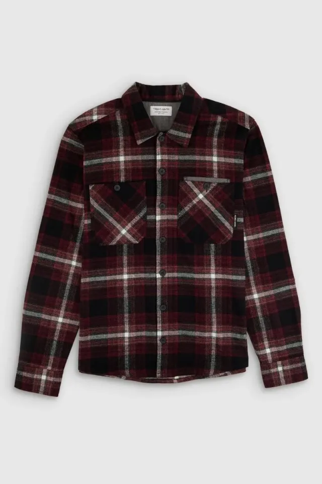 Teddy Smith Turner camicia flanella a quadri scarlet red