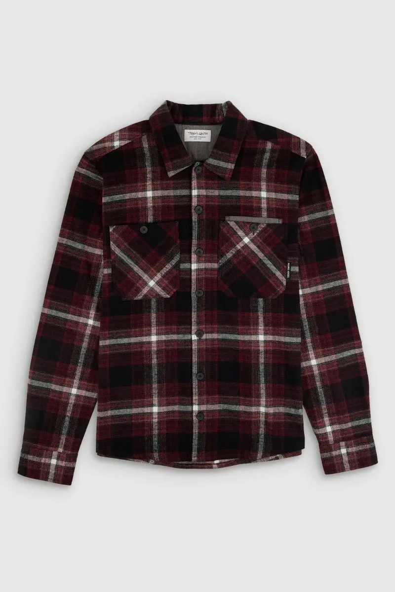 Teddy Smith Turner camicia flanella a quadri scarlet red