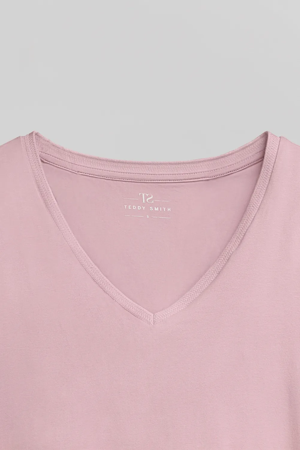 Teddy Smith T-Mia MC t-shirt scollo V rosa donna