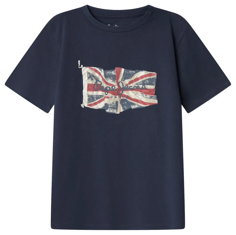 Pepe Jeans Union Jack Tee t-shirt bambino bandiera corta