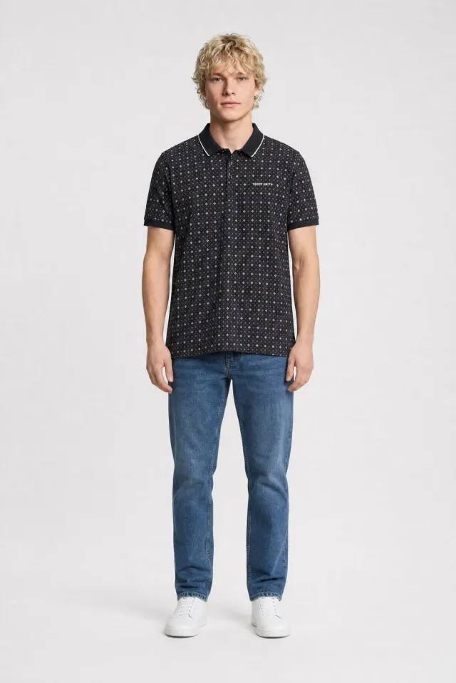 Teddy Smith Pasy 2 Polo Uomo Blu Navy Piqué Cotone