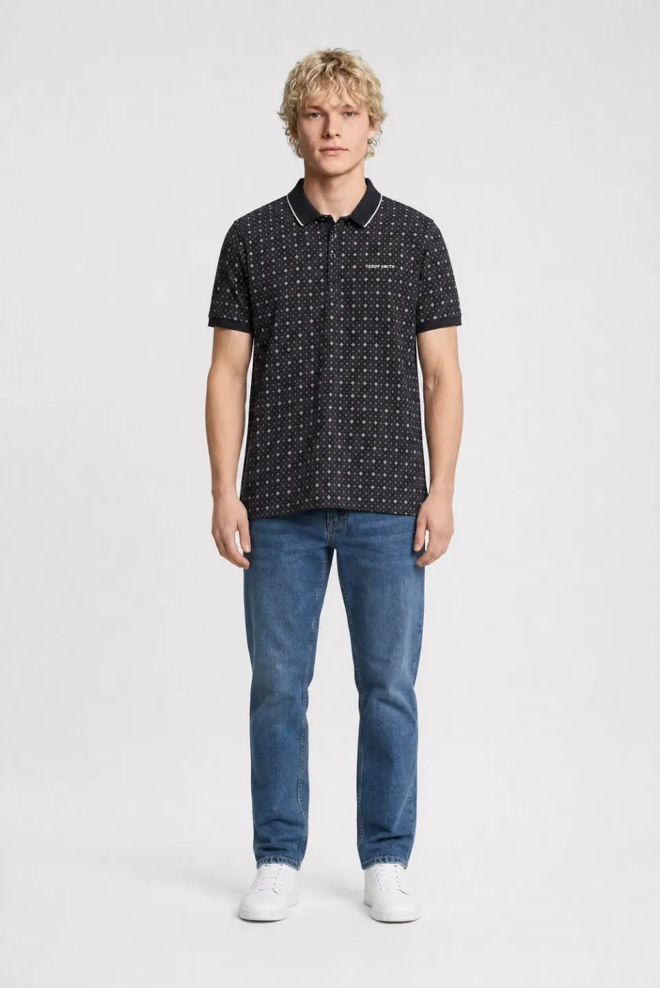 Teddy Smith Pasy 2 Polo Uomo Blu Navy Piqué Cotone