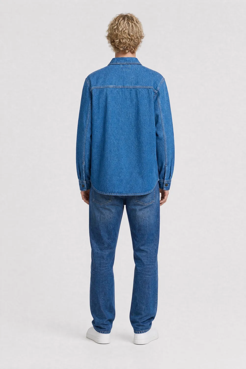 Teddy Smith C-Grant ML camicia denim uomo vintage indigo