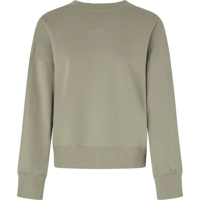 Pepe Jeans Evelyn Felpa Donna Verde Lavato Cotone