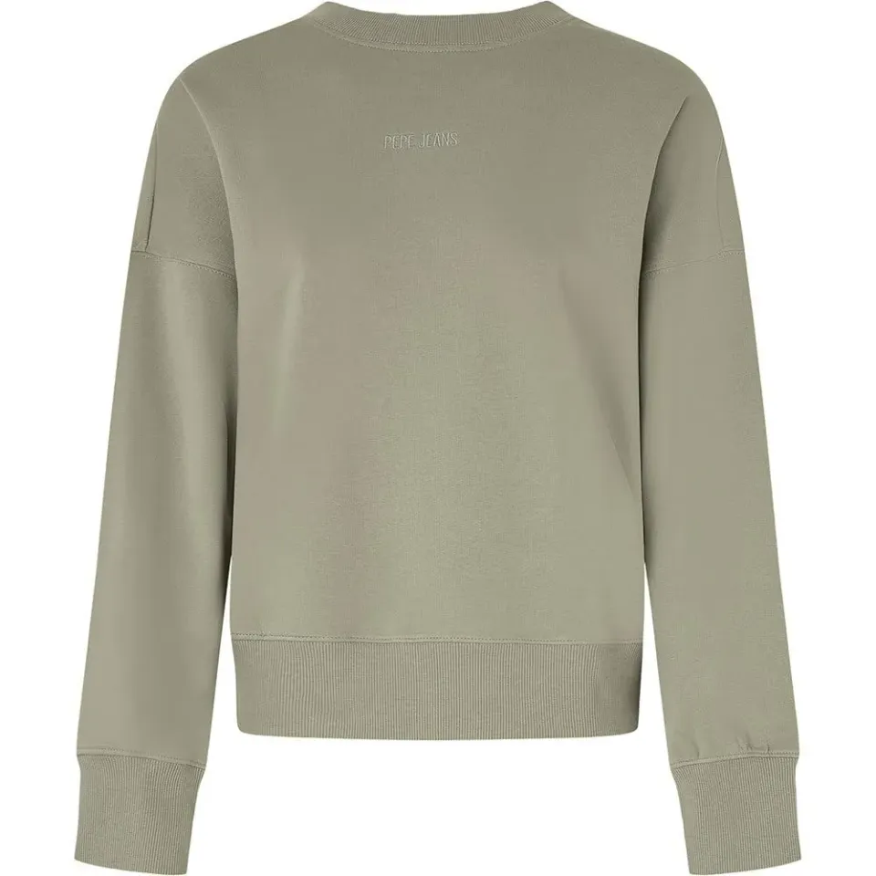 Pepe Jeans Evelyn felpa donna verde collo rotondo