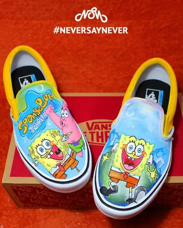 Vans Slip-On scarpe dipinte SpongeBob