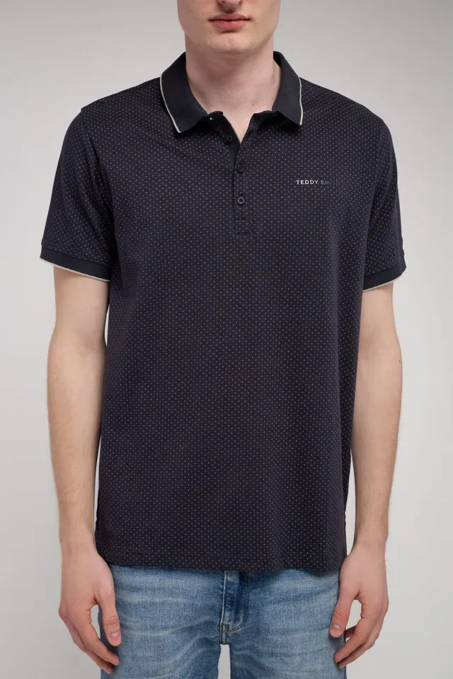 Teddy Smith Pasy 2 MC Polo Uomo Blu Navy Piqué