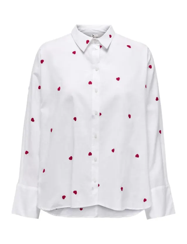 ONLY Onlnew Hemd camicia donna XS bianca cotone