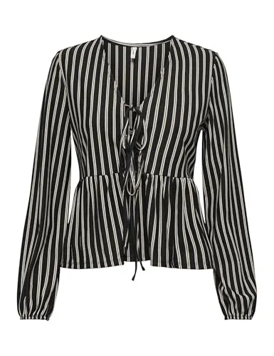 ONLY Onljally Tie top jersey maniche lunghe nero