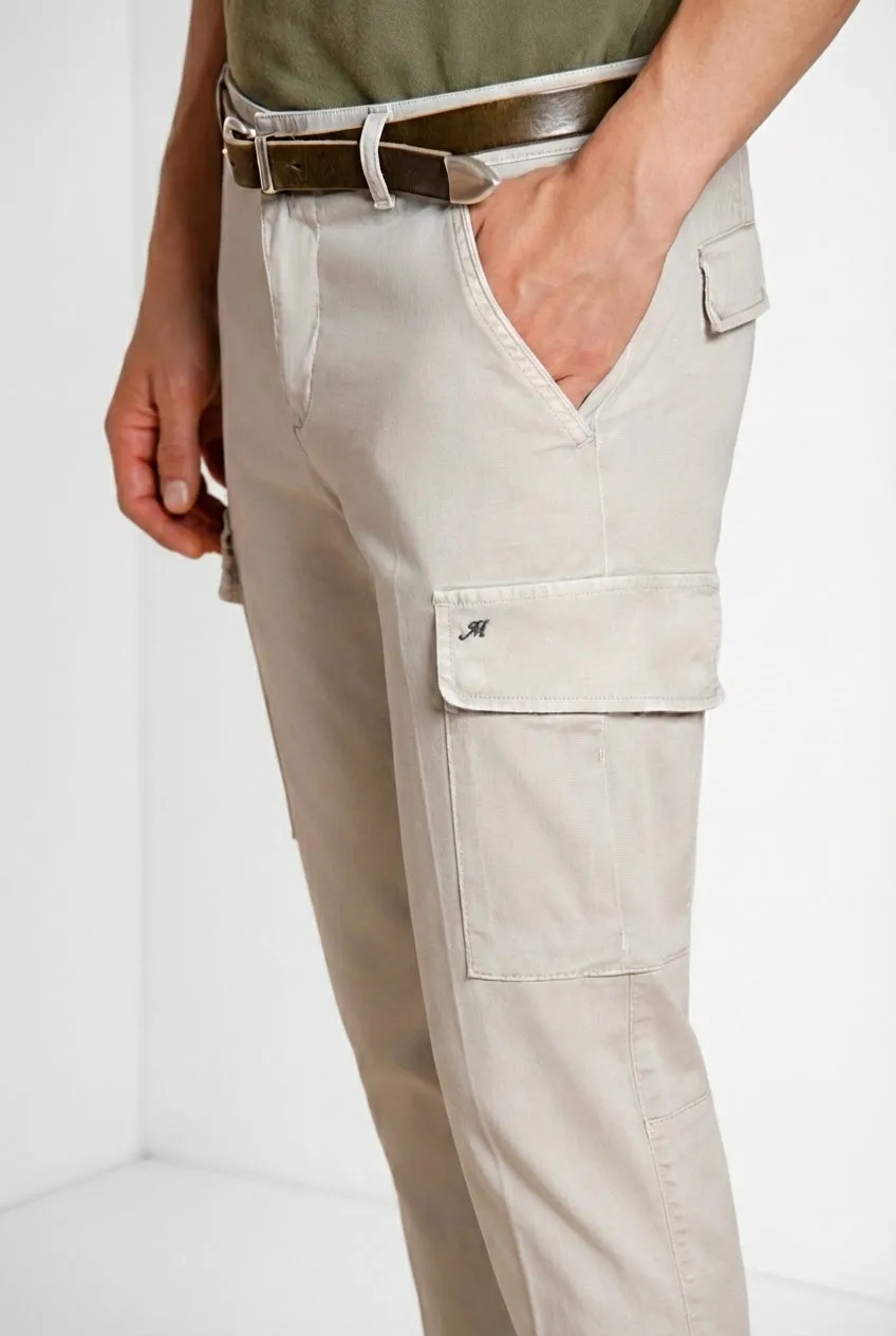 Mason's Chile Pantalone Cargo Raso Grigio Medio Extra Slim