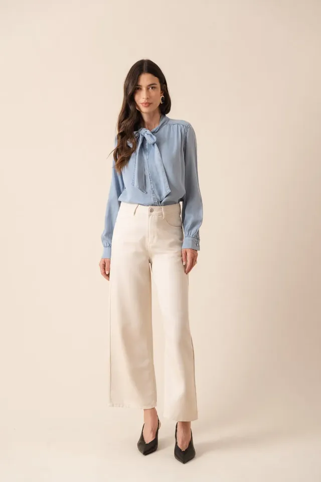 Oraije Joy pantalone wide azzurro chiaro