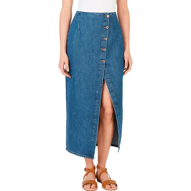 Pepe Jeans Midi Skirt Gonna Donna L Denim Blu Scuro spacco
