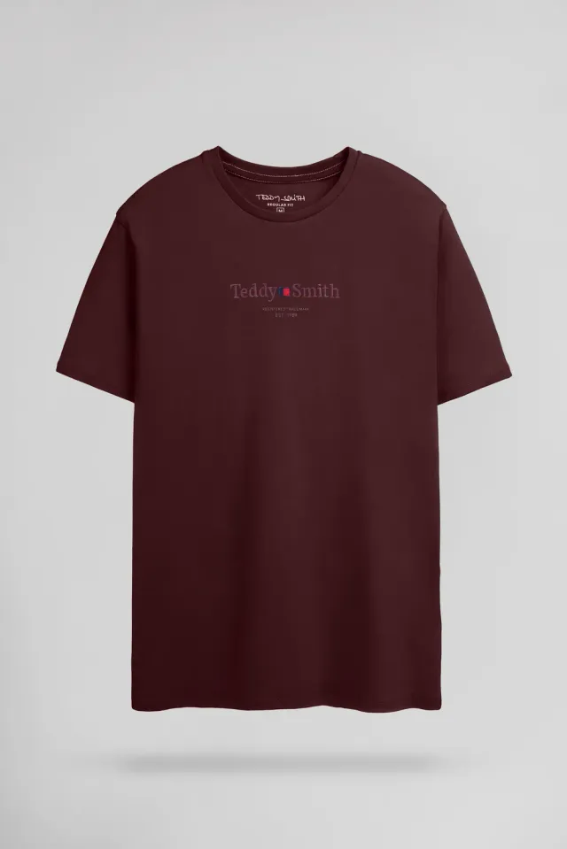 Teddy Smith T-Jim MC t-shirt Bordeaux Fonce cotone