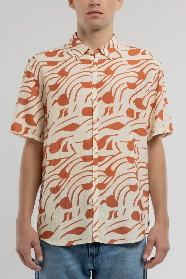 Teddy Smith C-Dixon MC camicia fantasia crema uomo