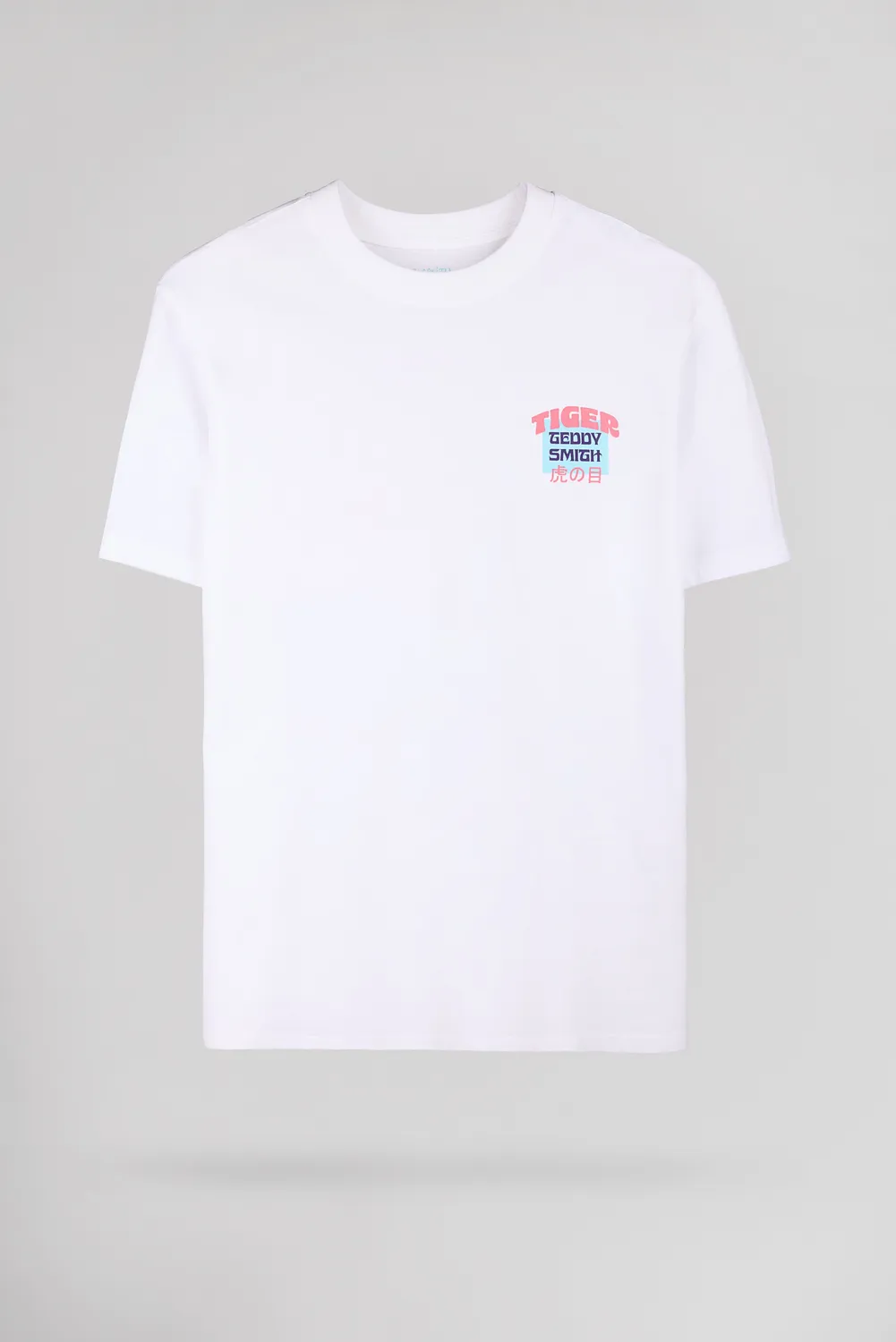 Teddy Smith T-Tiger T-shirt Uomo Bianca Tigre Cotone