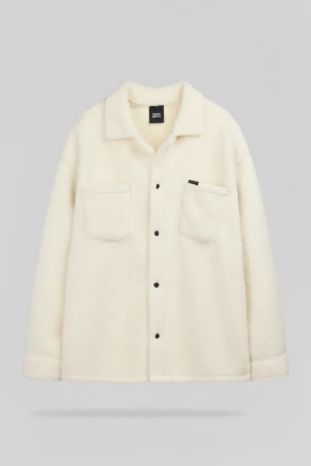 Teddy Smith C-SWEET ML surcamicia sherpa bianco avorio
