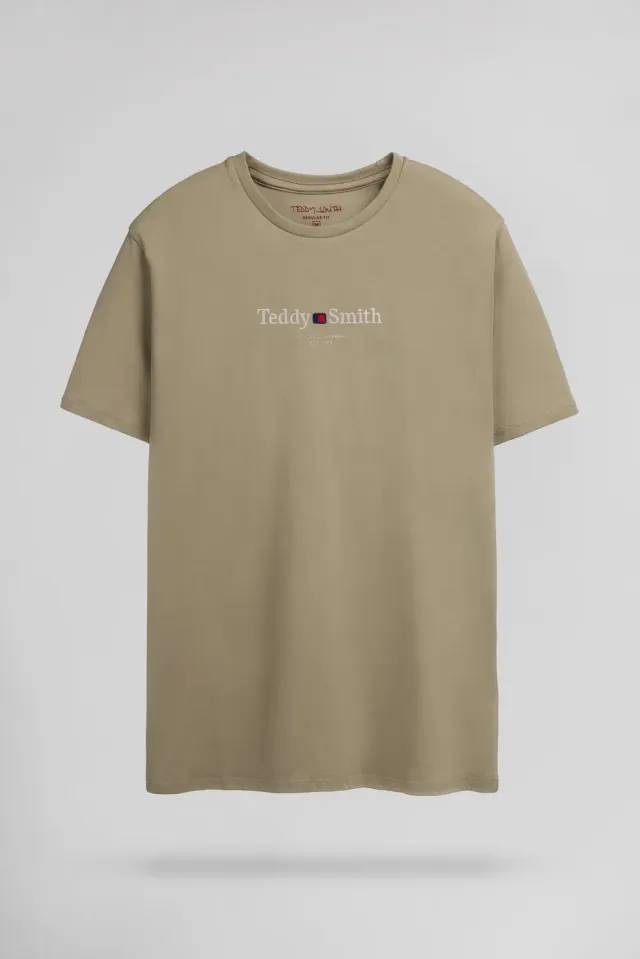 Teddy Smith T-Jim MC t-shirt uomo wolf beige 100% cotone