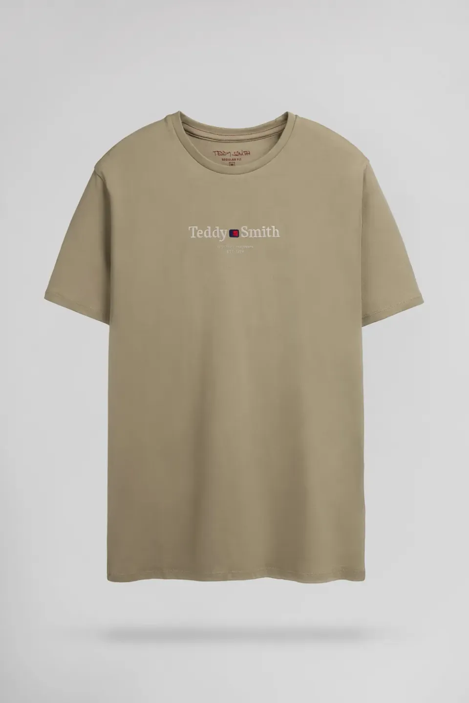 Teddy Smith T-Jim MC t-shirt uomo wolf beige 100% cotone