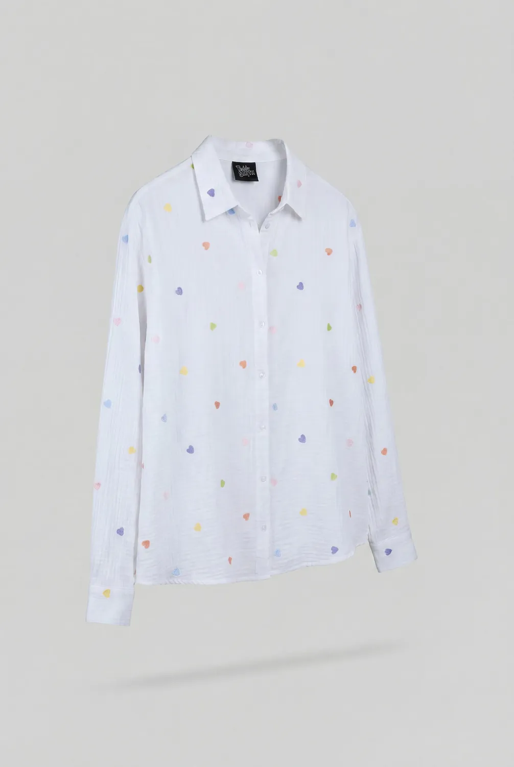 Teddy Smith C-Livana camicia bianca donna cuori garza
