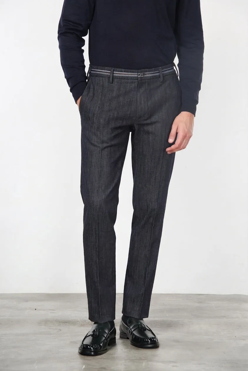 Mason's New York Elegance Pantalone Chino Uomo Blu Navy Regular
