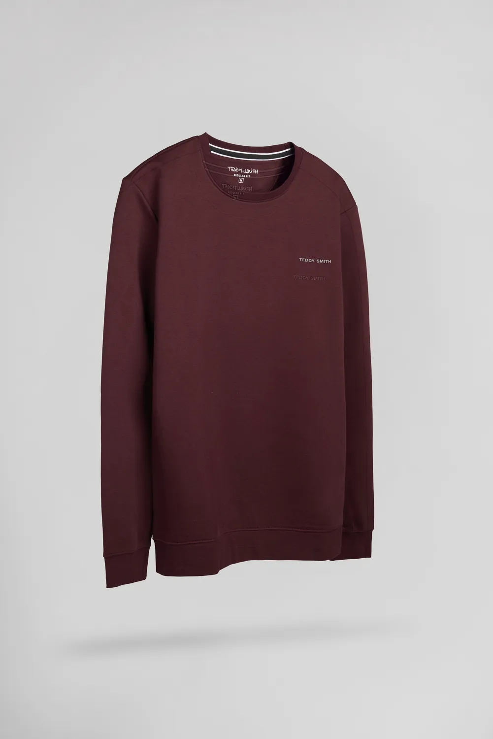 Teddy Smith S-Nark felpa uomo bordeaux felpata girocollo