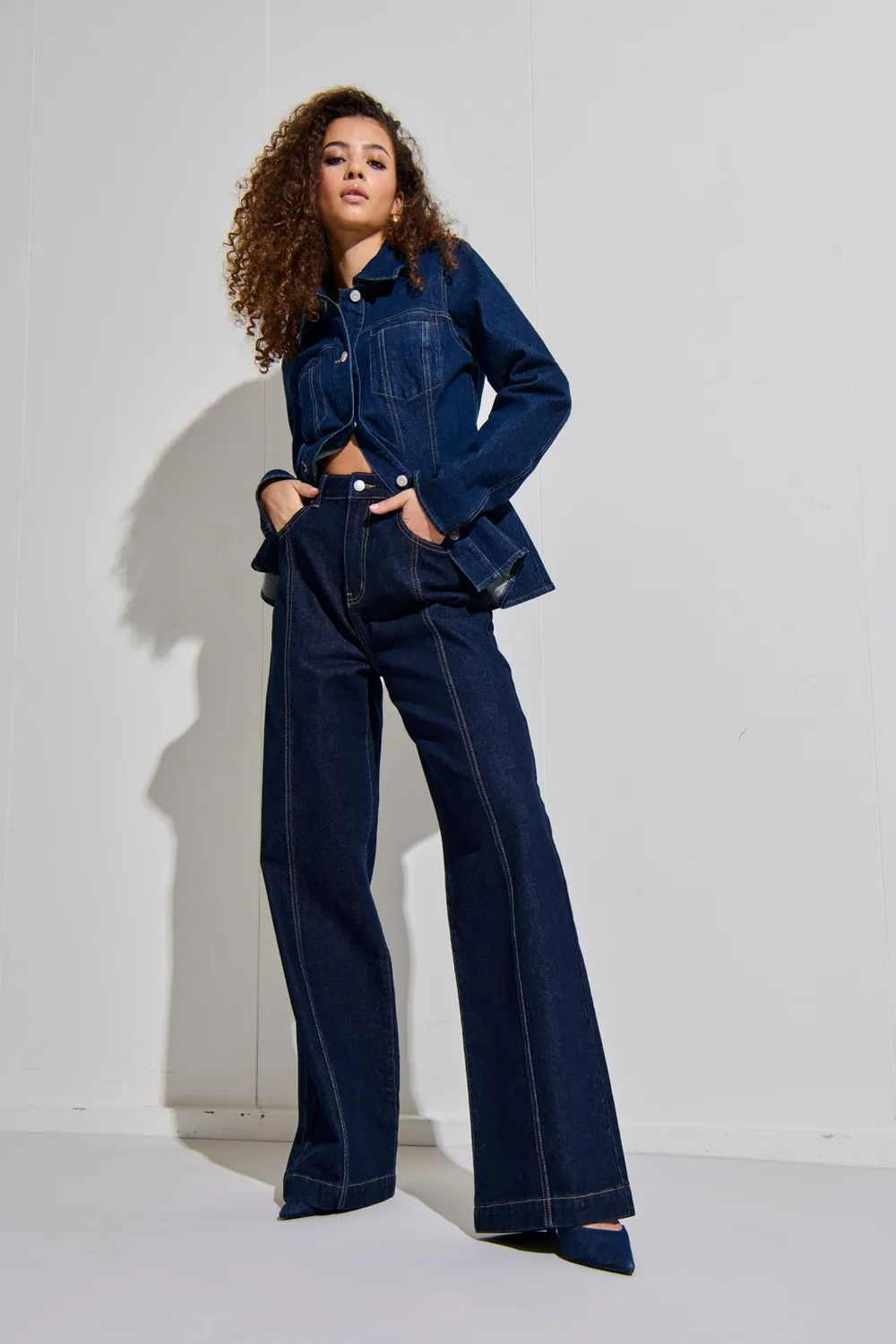 ONLY Onlhope Mae1288 Jeans Donna Gamba Larga 27W/30L Vita Alta