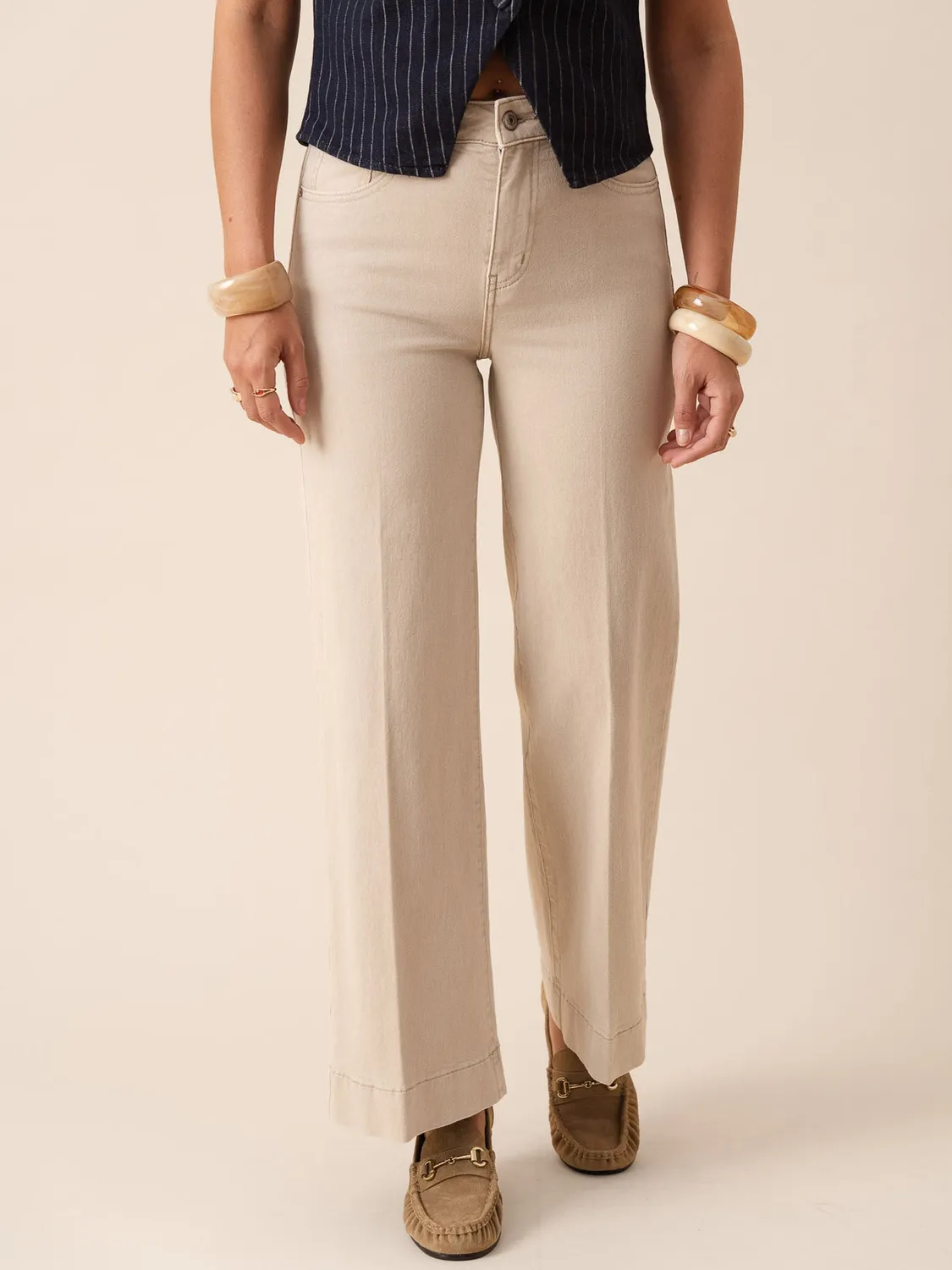 Oraije Vienna jeans larghi taupe denim