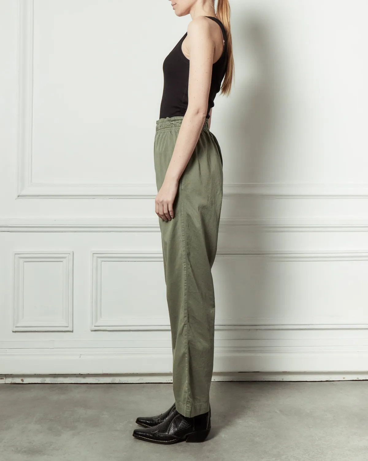 acquaverde Saphir pantalone light kaki vita alta