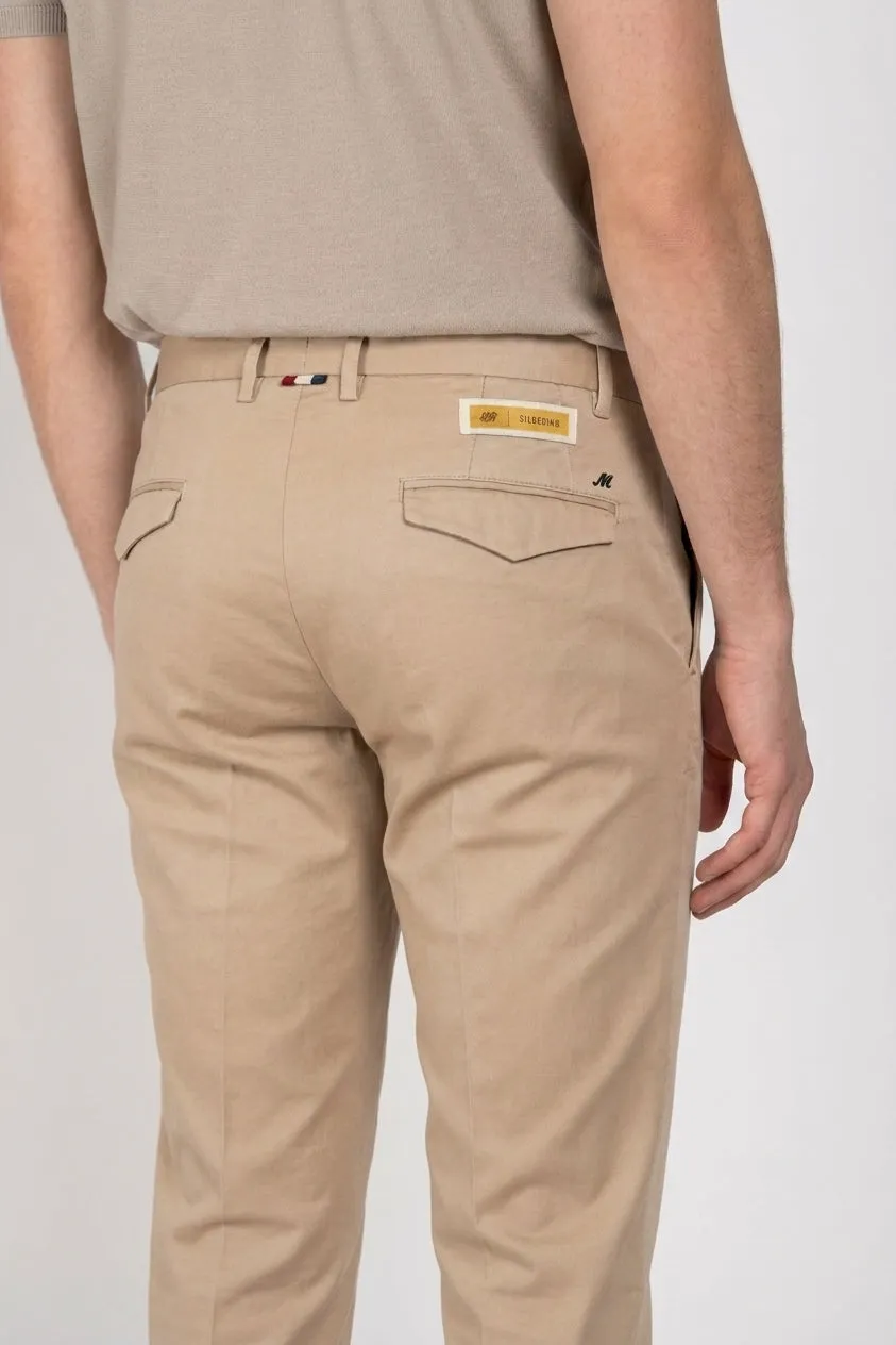 Mason's Torino City chino uomo beige medio raso seta