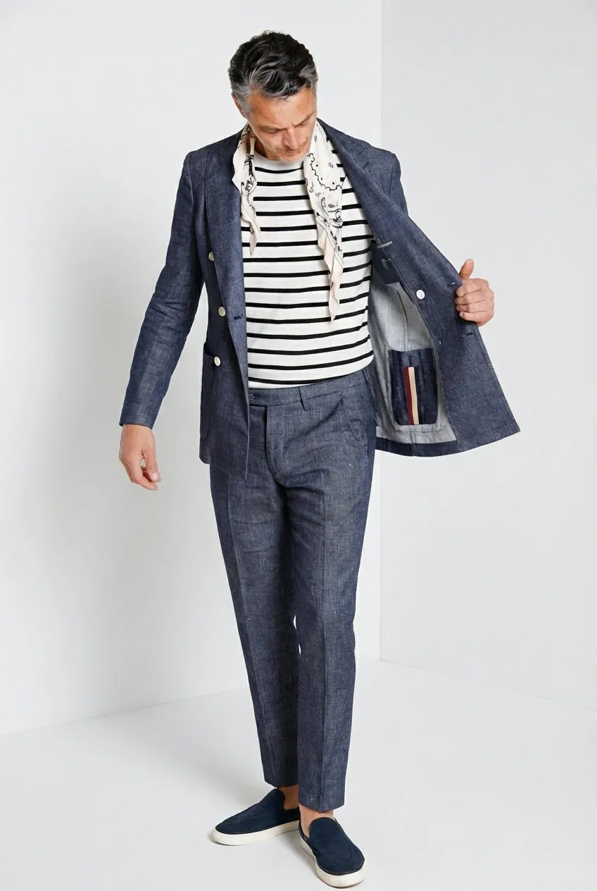 Mason's Milano pantalone chino denim blu extra slim
