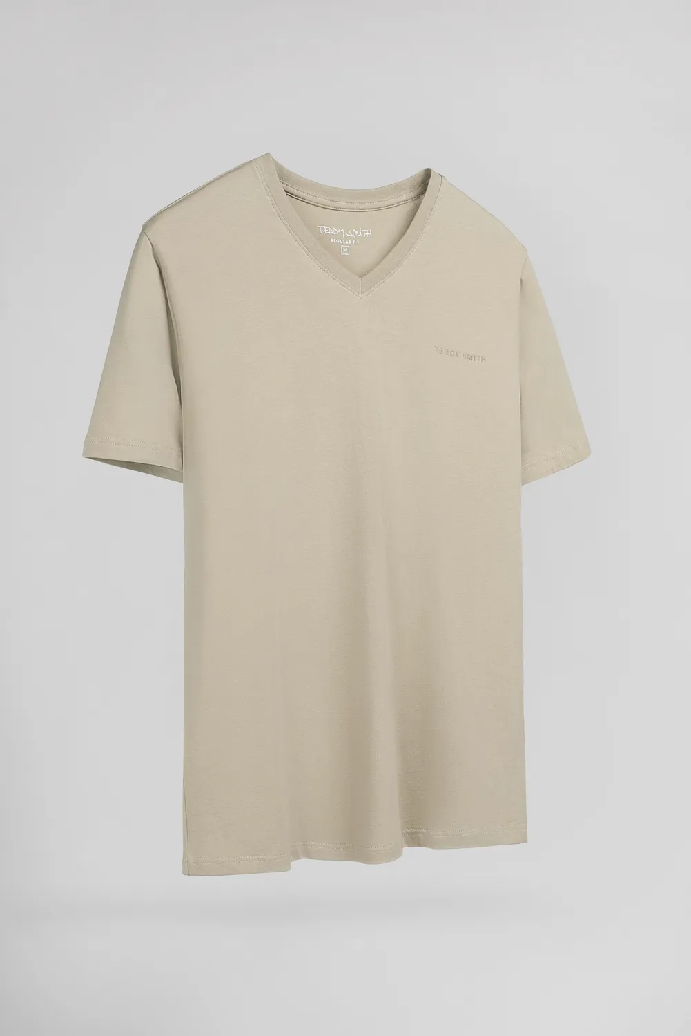 Teddy Smith Tawax 2 MC T-Shirt Scollo V Grège
