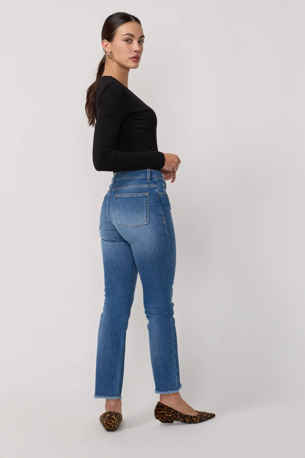 Acquaverde Cara Jeans bootcut Worn sfrangiati