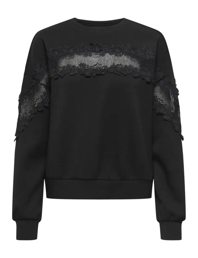 ONLY Onllemo L/S O-Neck Felpa Donna XL pizzo