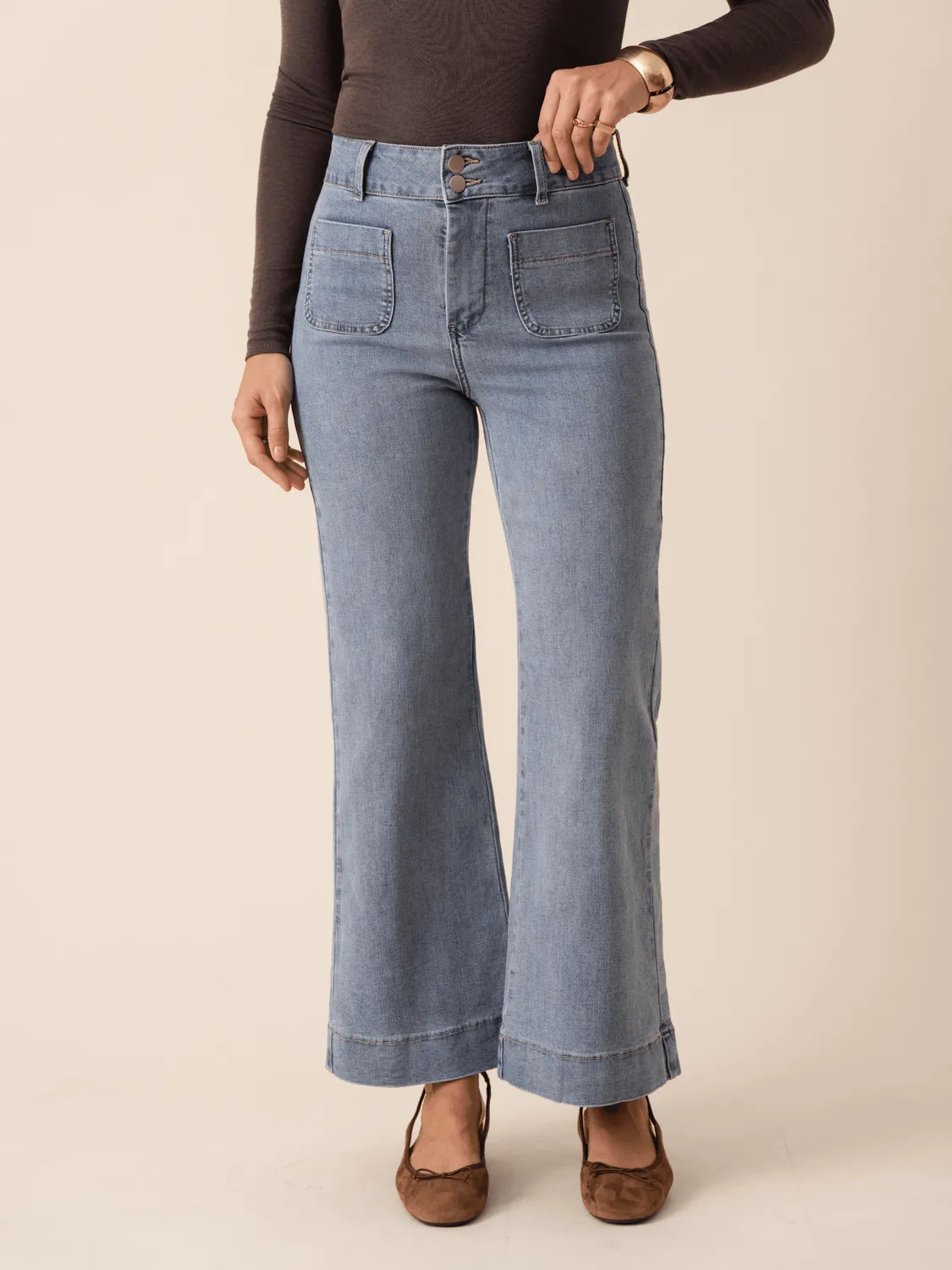 Oraije Elenette jeans flare blu medio chiaro