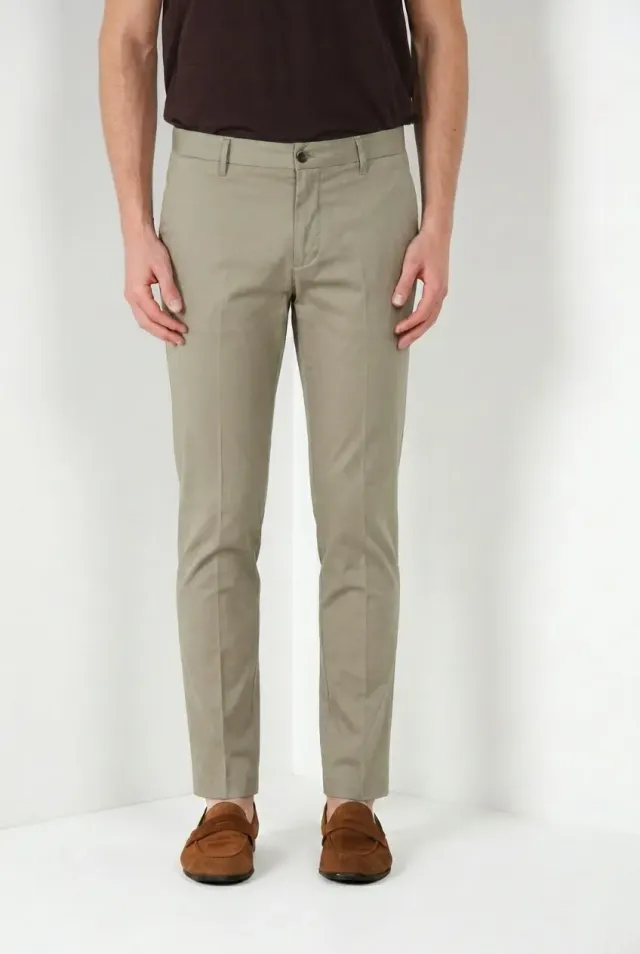 Mason's Milano pantalone chino uomo salvia gabardina stretch