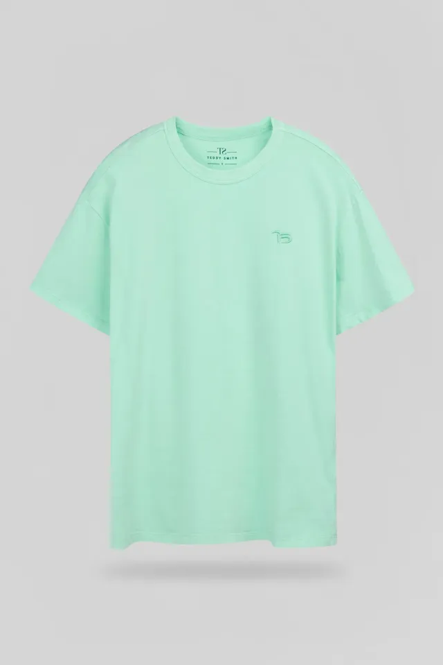 Teddy Smith T-Lava t-shirt oversize verde menta cotone