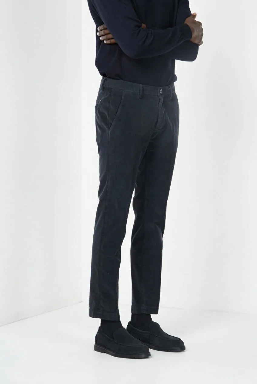 Mason's Torino pantalone chino velluto blu notte slim fit
