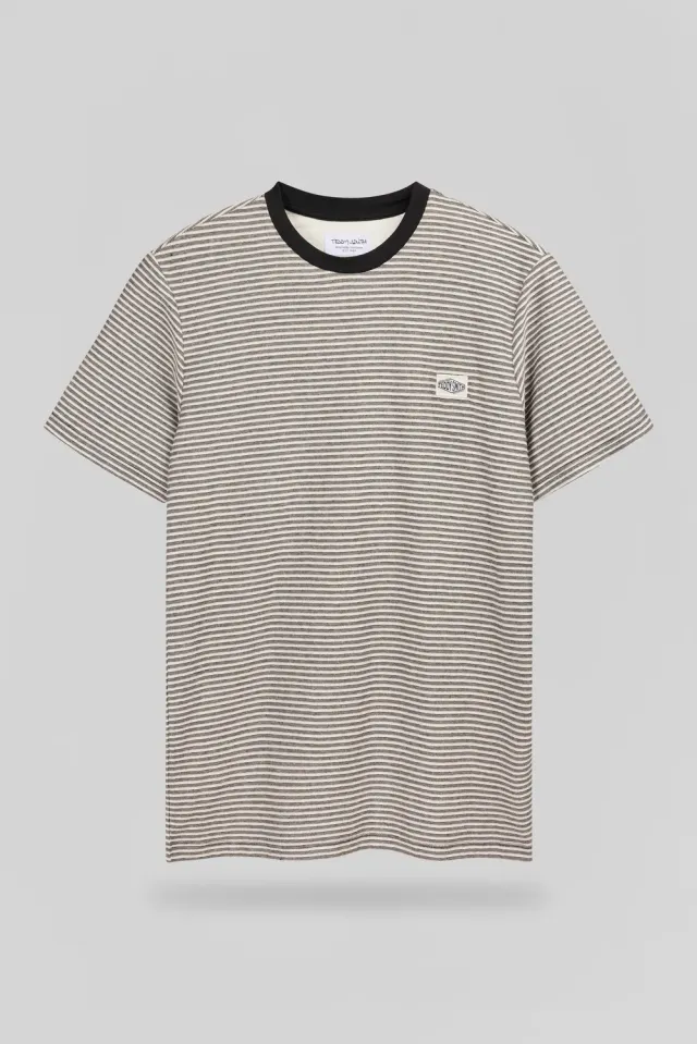 Teddy Smith T-Joos maglietta uomo black stripes cotone