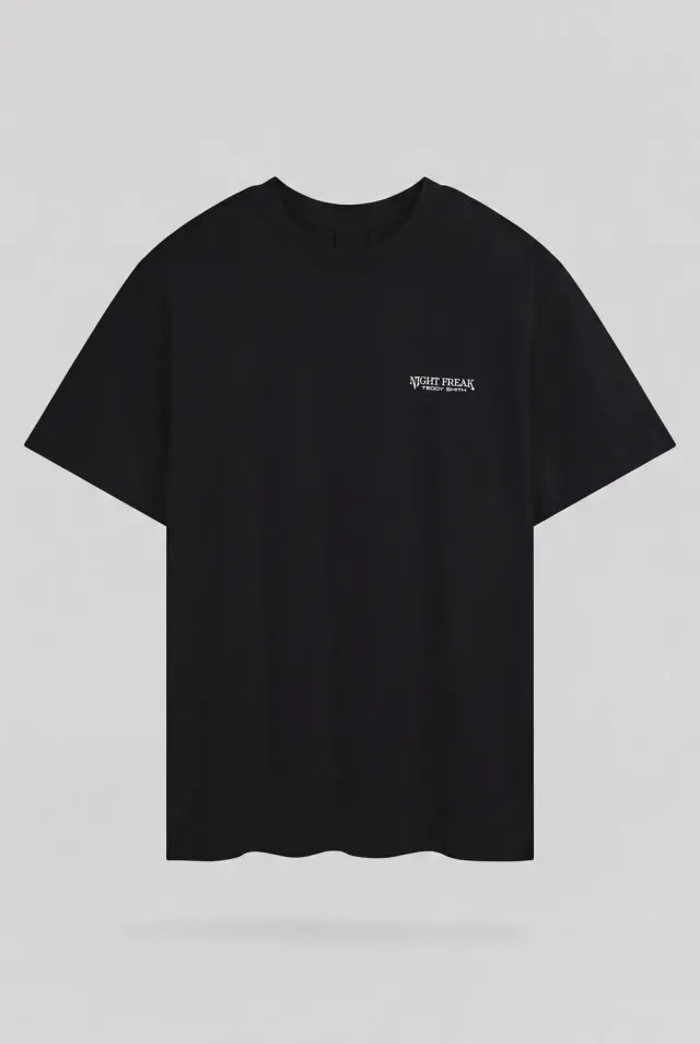 Teddy Smith T-Face MC Noir t-shirt nera stampa retro