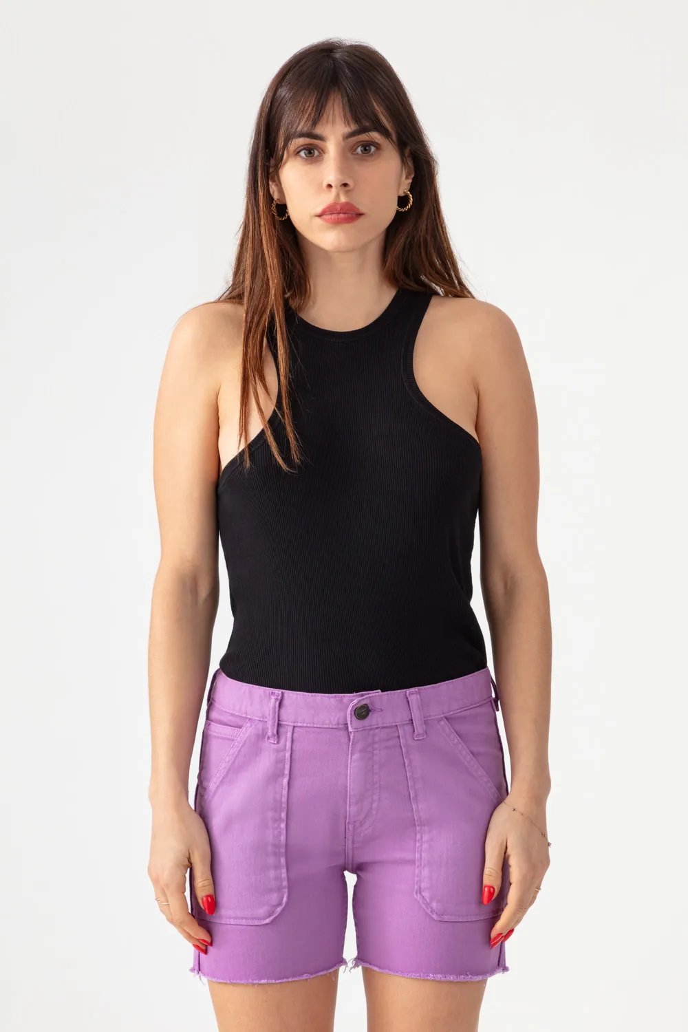 Acquaverde Tools shorts jeans Iris sfrangiati worker