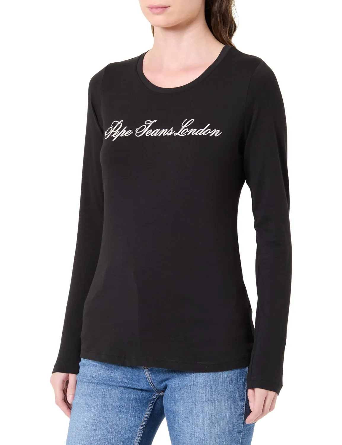 Pepe Jeans Basic Stretch Logo t-shirt donna maniche lunghe