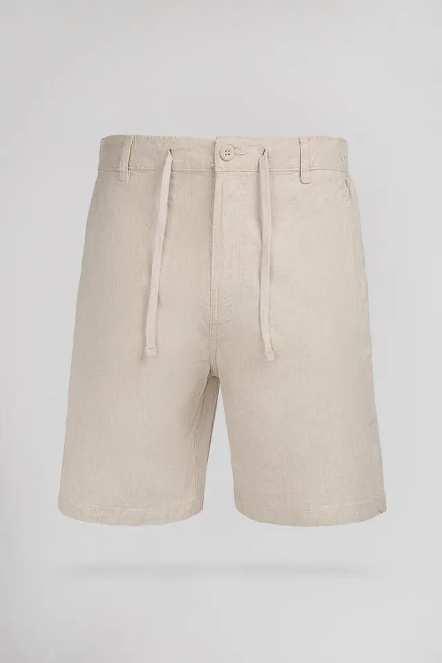 Teddy Smith S-Linen Chino Short Beige Lino Uomo